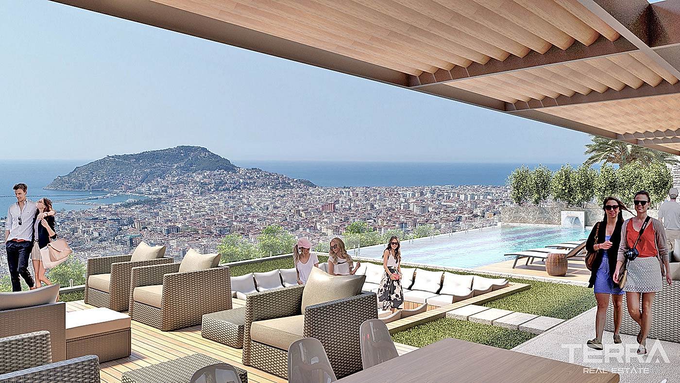 Modern Apartments with Panoramic Sea and Castle View in Alanya - 55306