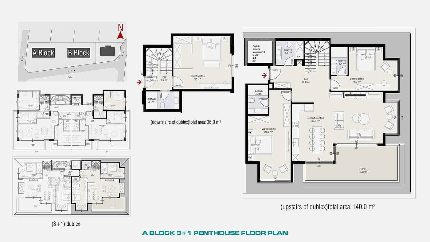 Modern Apartments with Panoramic Sea and Castle View in Alanya - 55315