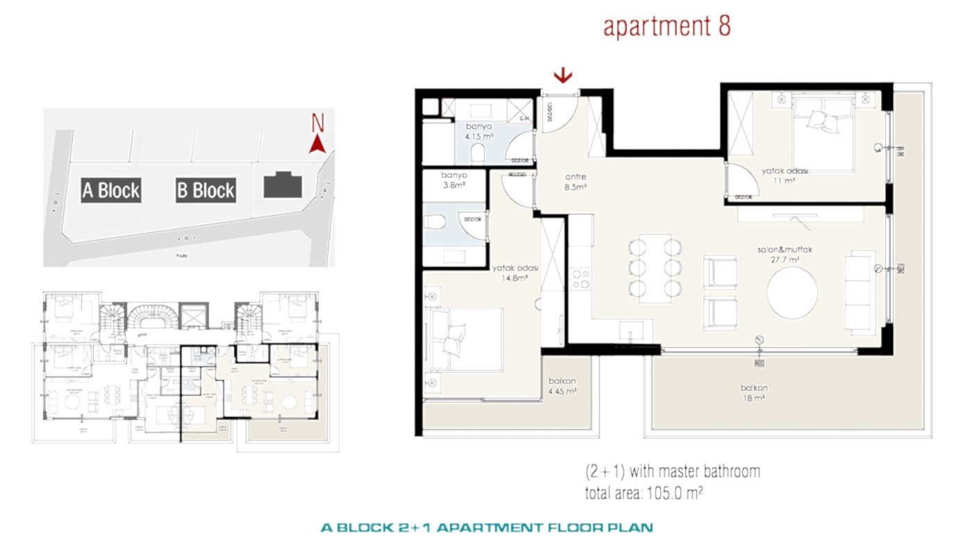 Modern Apartments with Panoramic Sea and Castle View in Alanya - 55316