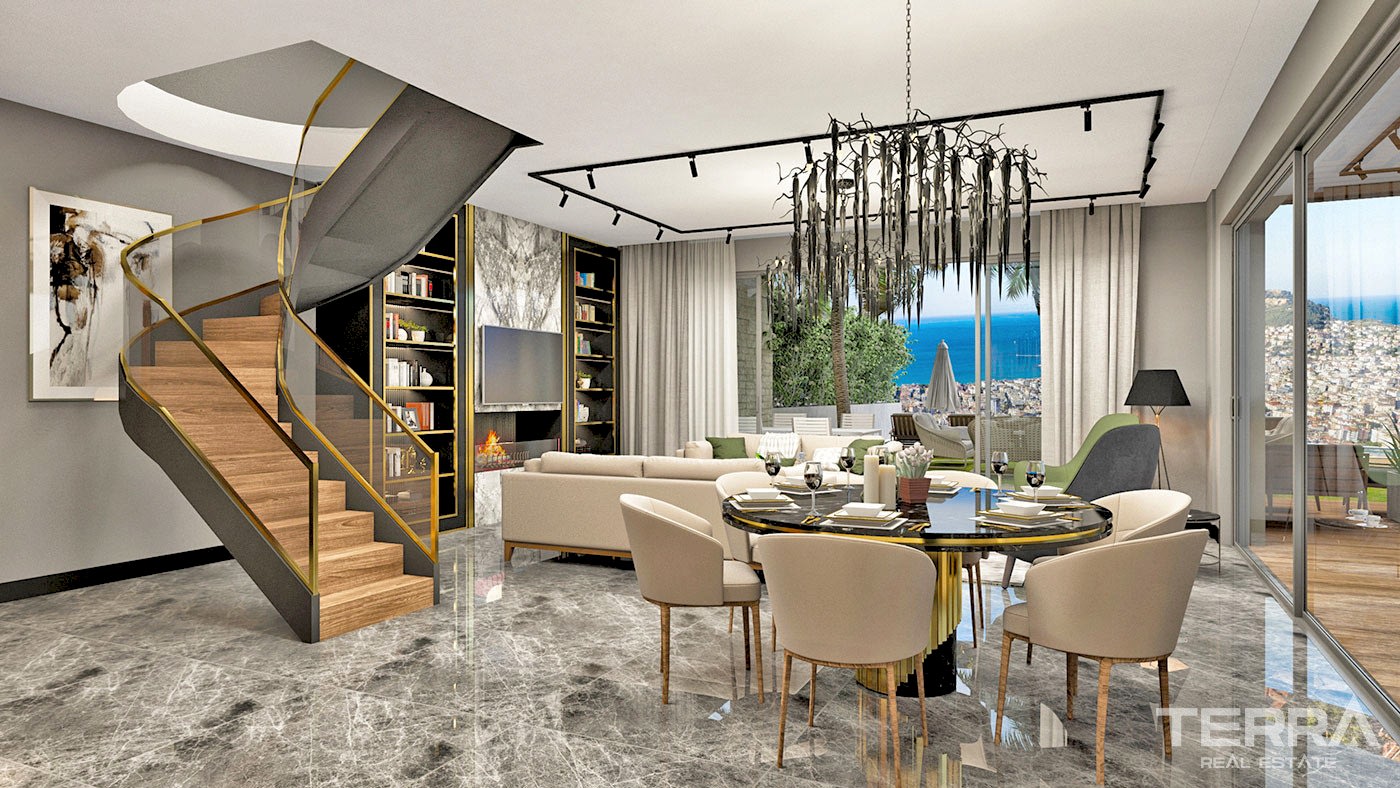 Modern Apartments with Panoramic Sea and Castle View in Alanya - 55332