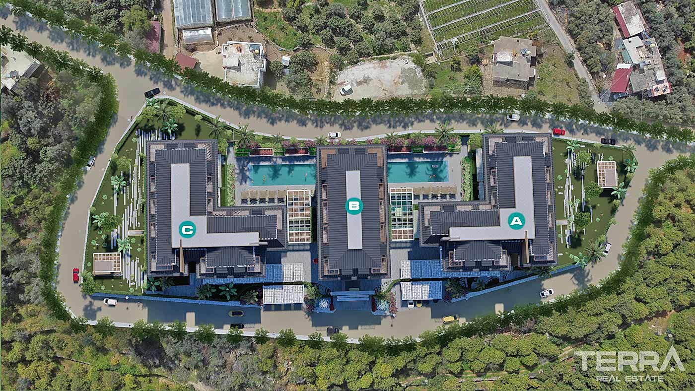 Elegant Complex of Investment Apartments in Alanya with White Goods - 92692