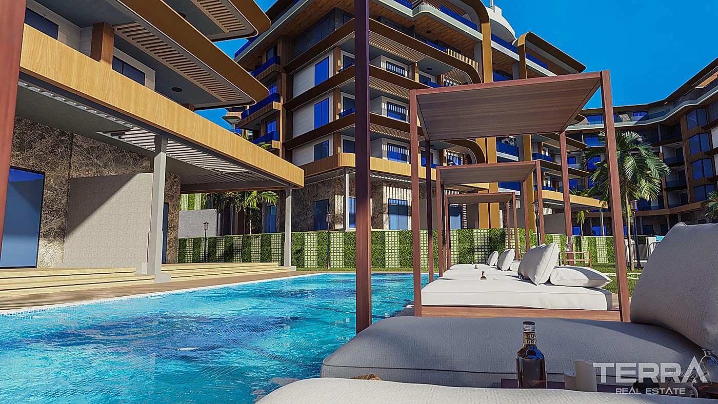 Exclusive Complex Near the Beach in Alanya with Swim Up Apartments - 81135