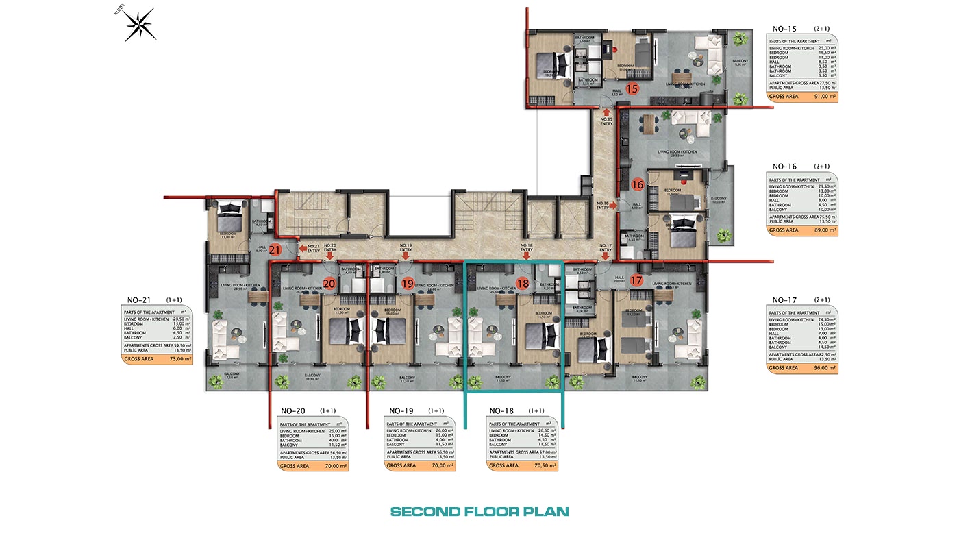 Furnished Apartment within a Comfortable Complex in Alanya, Avsallar - 81935