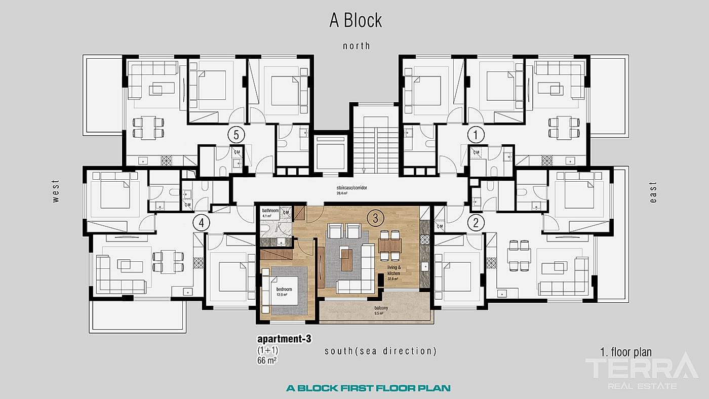 Apartments for Sale in Oba Town Center, Near The Oba Beach in Alanya - 97825