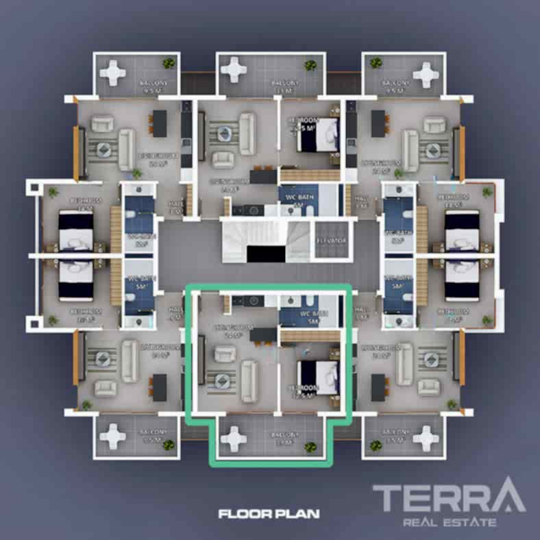 Apartment for Sale in Moda Marine, Kestel, Alanya, Turkey - 104442