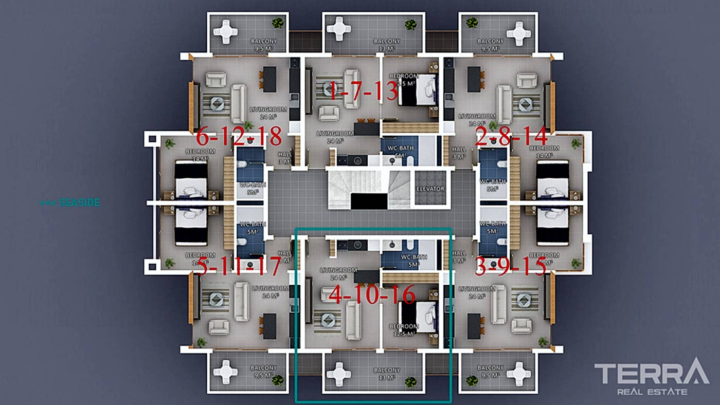 Apartment for Sale in Moda Marine, Kestel, Alanya, Turkey - 104469