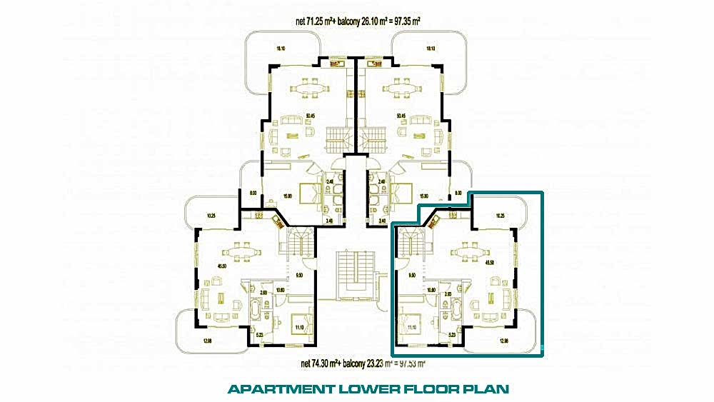 Apartment for Sale in Oba Crown Resort 1, Alanya, Turkey - 109576