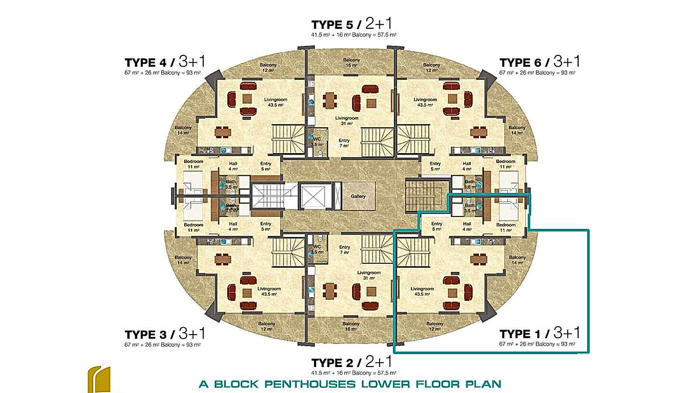 Sea View Apartment for Sale in Emerald Towers, Avsallar, Alanya - 113140