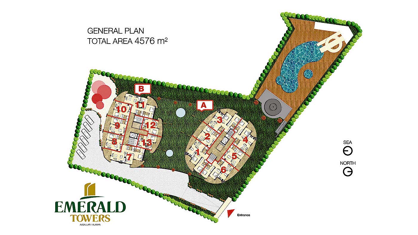 Furnished Apartment for Sale in Emerald Towers, Avsallar, Alanya - 113196