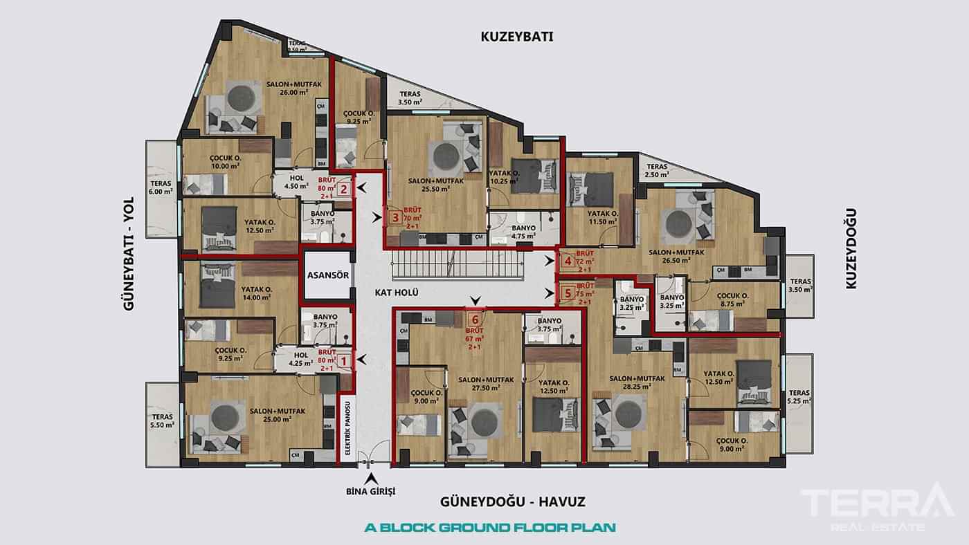 Central Apartments for Sale in Antalya, Turkey - 113222