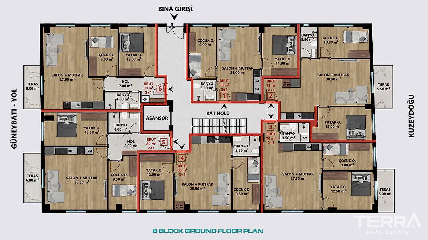 Central Apartments for Sale in Antalya, Turkey - 113223