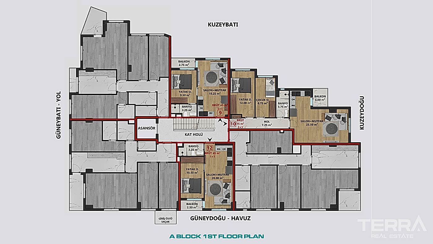 Central Apartments for Sale in Antalya, Turkey - 113224