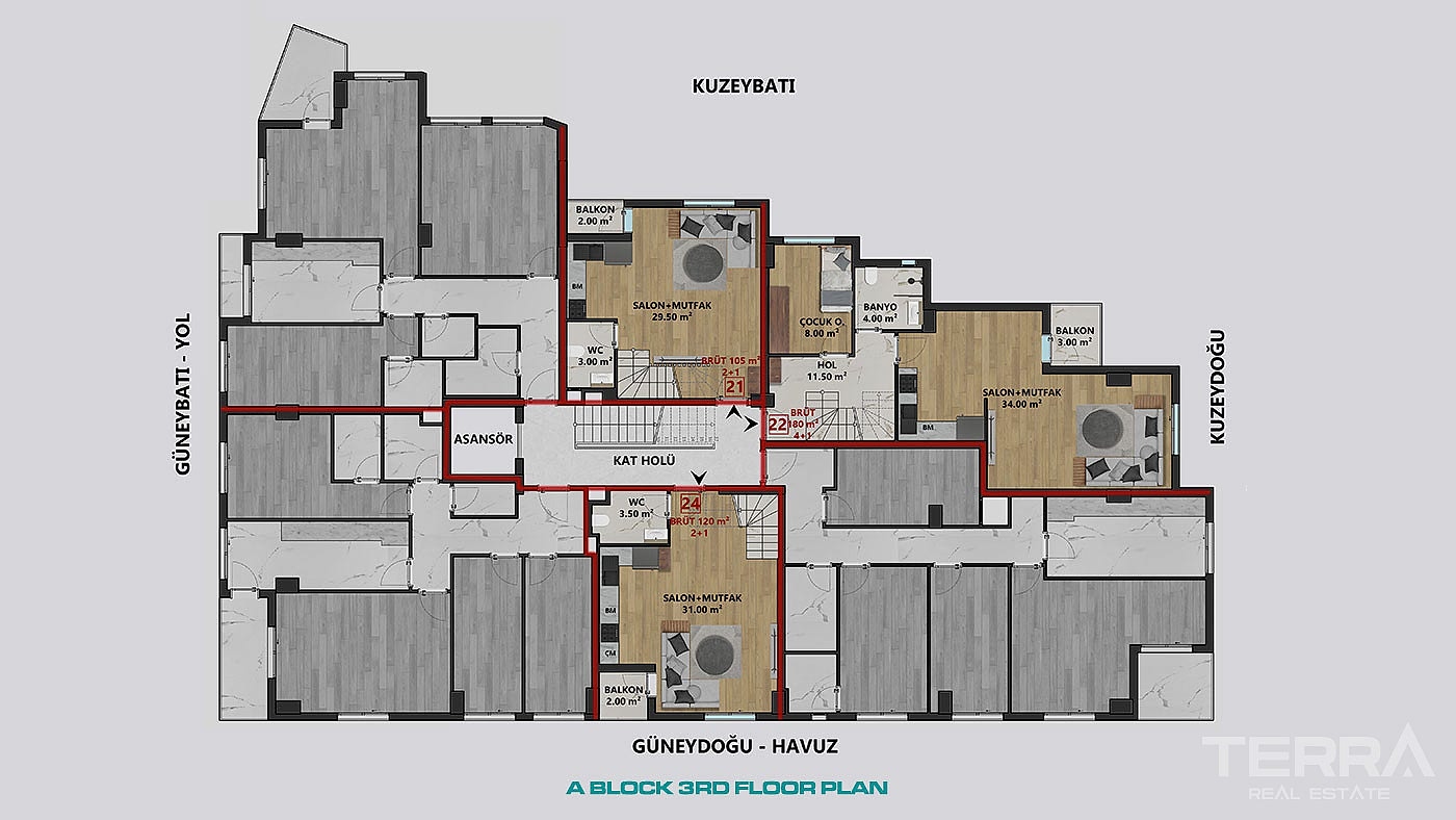 Central Apartments for Sale in Antalya, Turkey - 113226