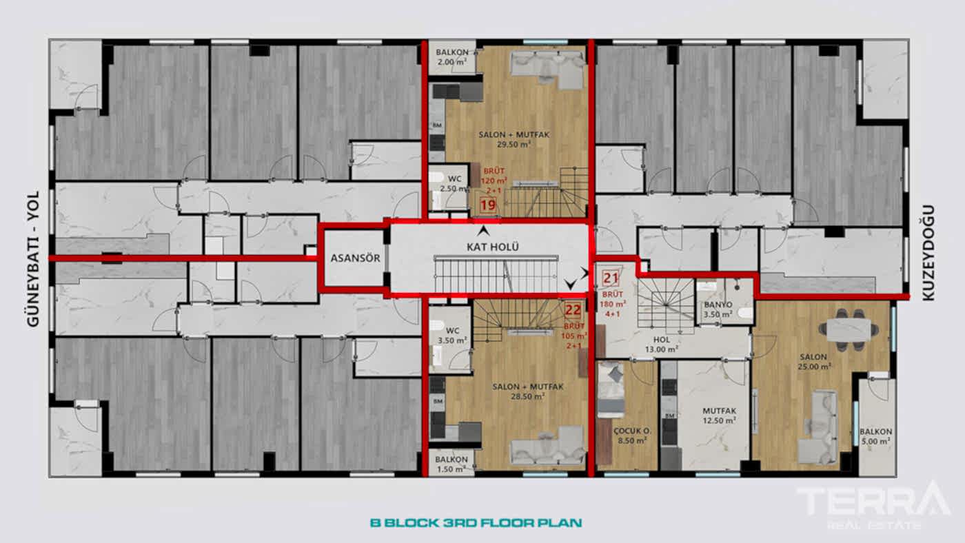 Central Apartments for Sale in Antalya, Turkey - 113227